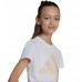 ADIDAS JG FLWR T  JI6220 ΠΑΙΔΙΚΗ ΒΑΜΒΑΚΕΡΗ ΜΠΛΟΥΖΑ T.Shirt ΚΟΡΙΤΣΙ ΛΕΥΚΗ